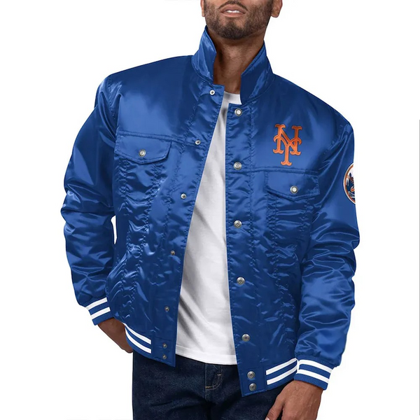 New York Mets royal blue trucker jacket
