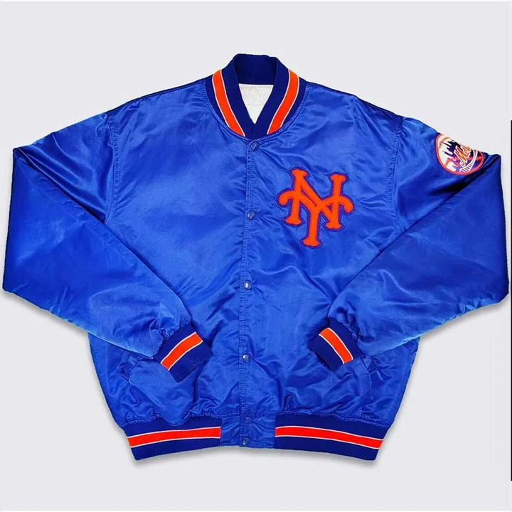 New York Mets 80s royal blue satin jacket

