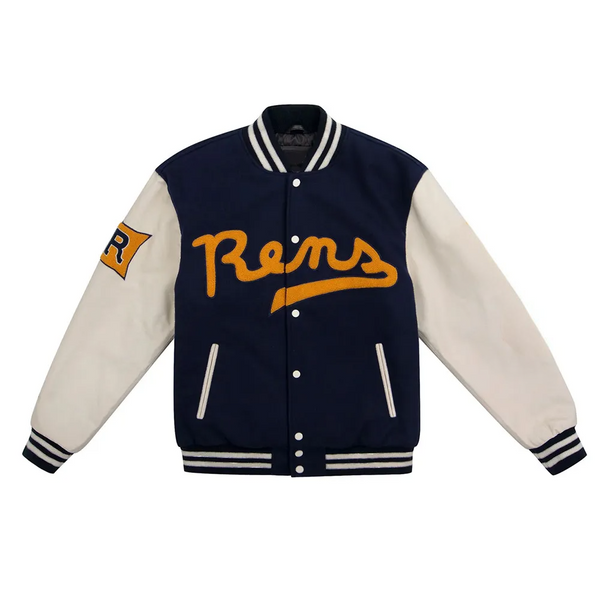 NFL NY Rens 100th Anniversary varsity jacket front view in USA