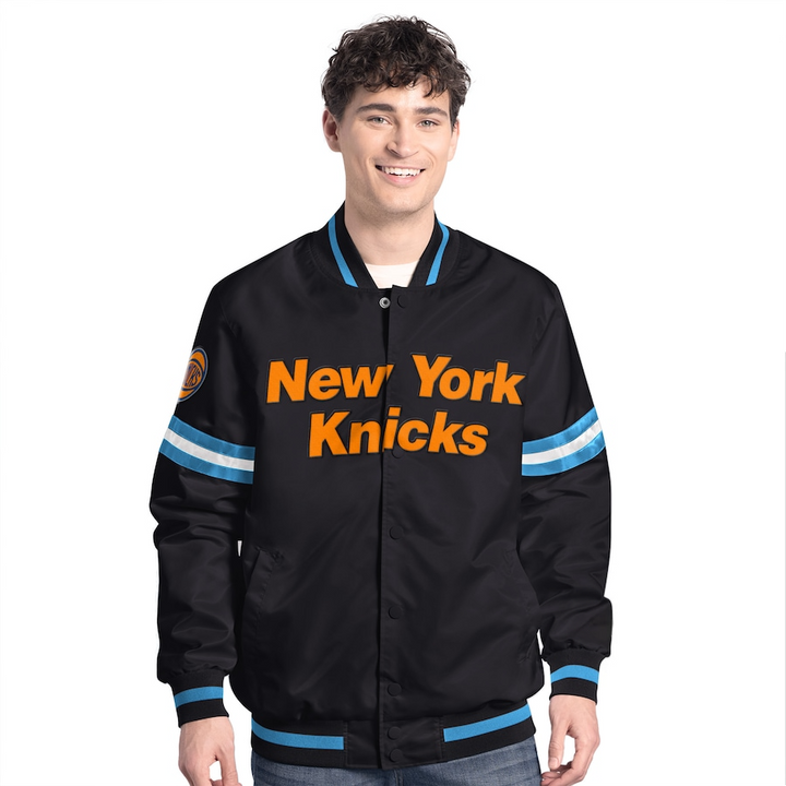 Front View New York Knicks Starter Scout Varsity Jacket