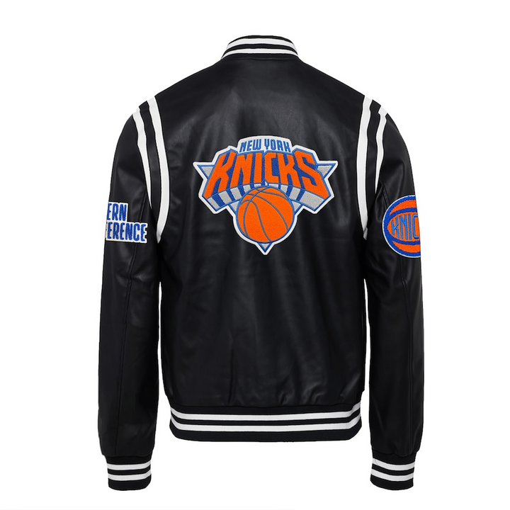 Back View New York Knicks Jeff Hamilton Vegan Leather Jacket