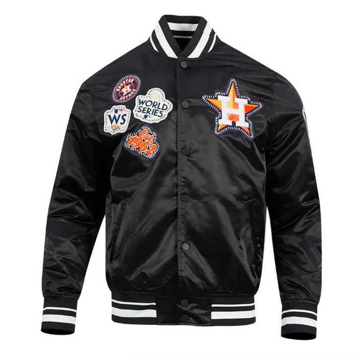 Houston Astros Diy Pick Stitch Classic Rib Satin Jacket in USA