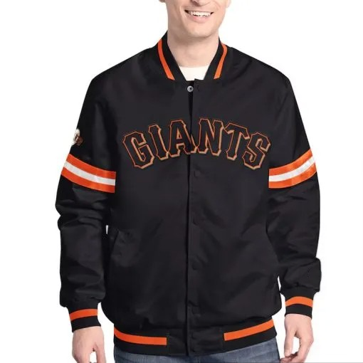 San Francisco Giants Scout varsity satin jacket black and orange in USA