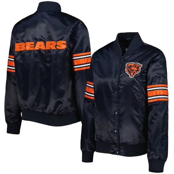 Shop NFL Chicago Bears Satin Jacket Men and Women