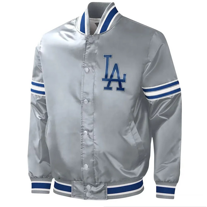 Los Angeles Dodgers Slider Gray Satin Jacket

