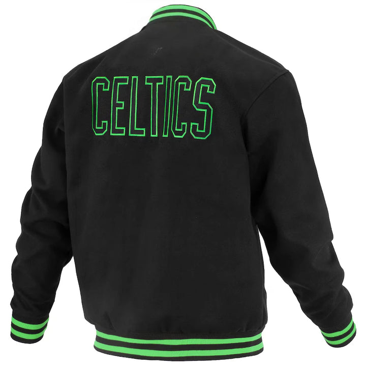 Back view NBA Starter Celtics Boston Black Jacket