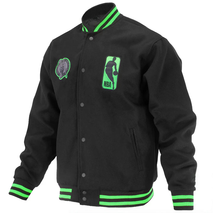 front view NBA Starter Celtics Boston Black Jacket