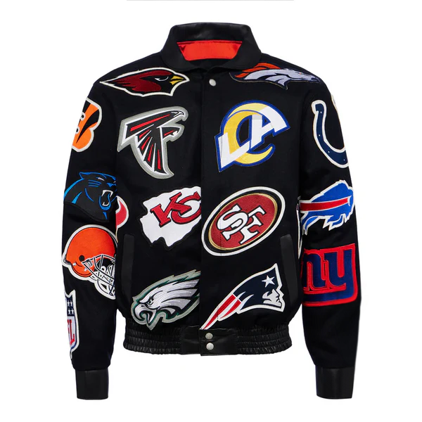 NFL COLLAGE LEATHER JACKET