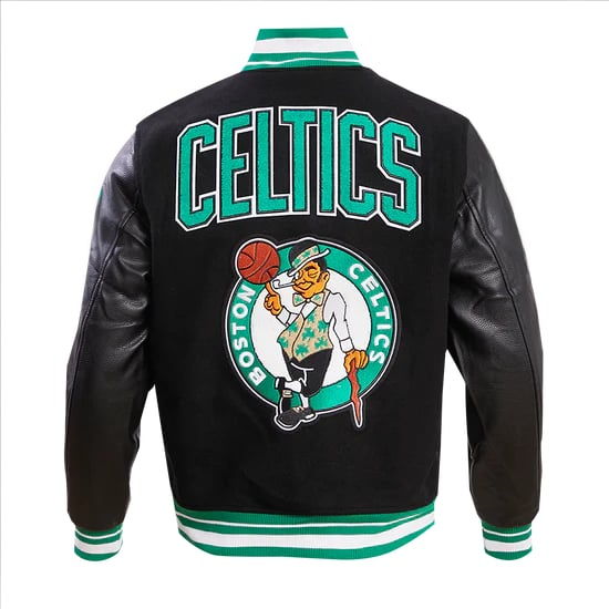 NBA Boston Celtics retro classic men’s wool varsity jacket with ribbed cuffs in USA