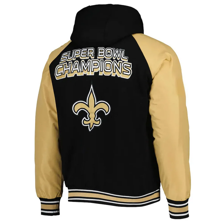Official NFL wool varsity jacket for Saints fans in USA