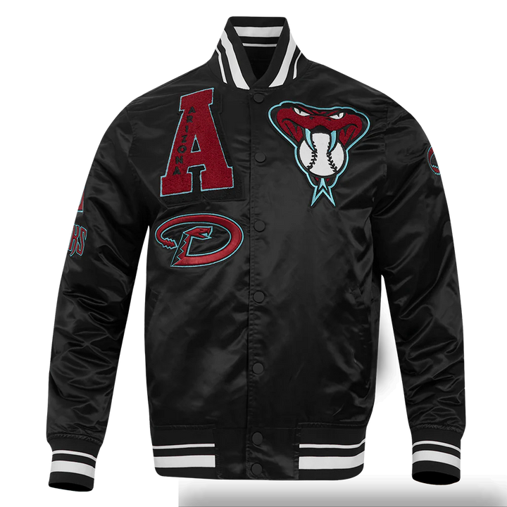 Frontend view MLB ARIZONA DIAMONDBACKS MASHUP MEN'S RIB SATIN JACKET
