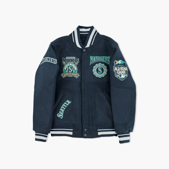 Front View Seattle Mariners Crest Varsity Jacket