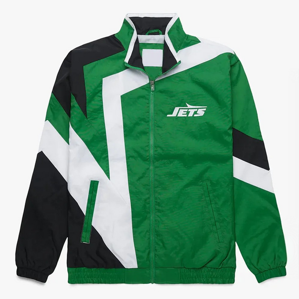 New York Jets windbreaker jacket in green color front view

