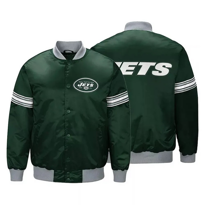 Draft Pick New York Jets green satin jacket

