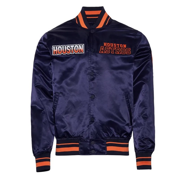 Houston Astros Turn It Up M Classic Rib Navy Satin Jacket in USA