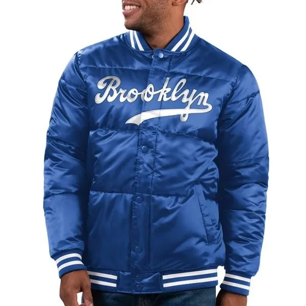 Brooklyn Dodgers Cooperstown puffer jacket front view

