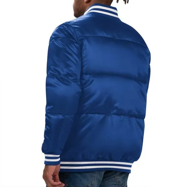 Brooklyn Dodgers royal blue satin jacket with snap-tab closure

