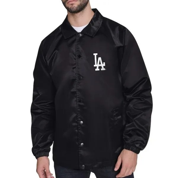 LA Dodgers retro logo coaches jacket front view

