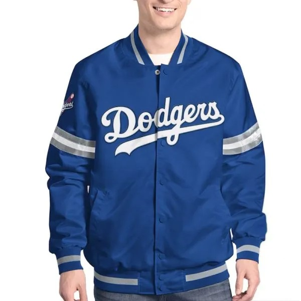 LA Dodgers Scout varsity jacket front view


