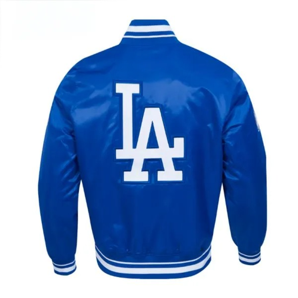 Blue Dodgers jacket with twill chest logo

