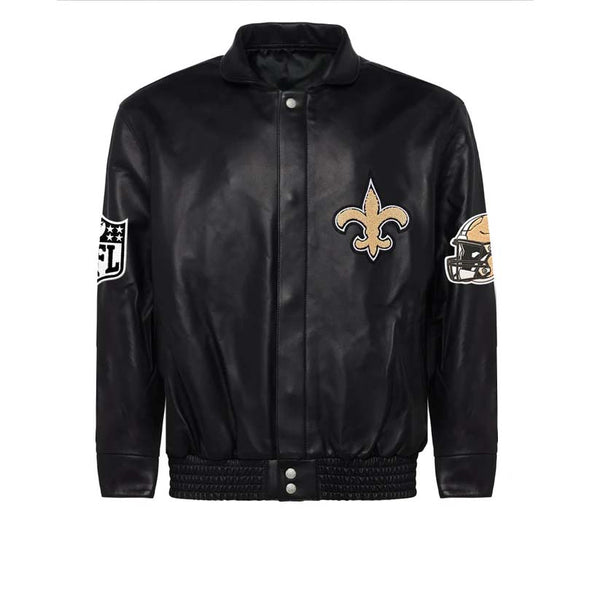Shop NEW ORLEANS SAINTS FULL LEATHER JACKET