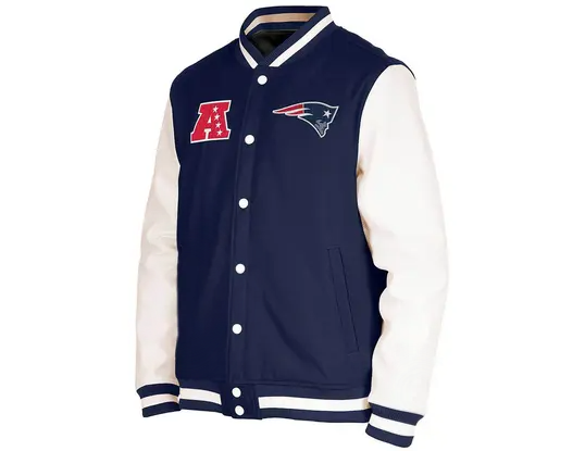 Shop New England Patriots Varsity Jacket Blue