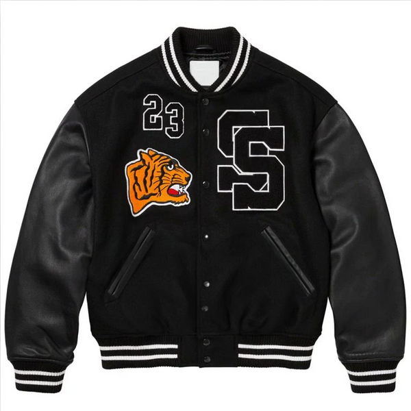 Supreme Tiger Varsity Jacket | Black Supreme Tiger Unisex Jacket