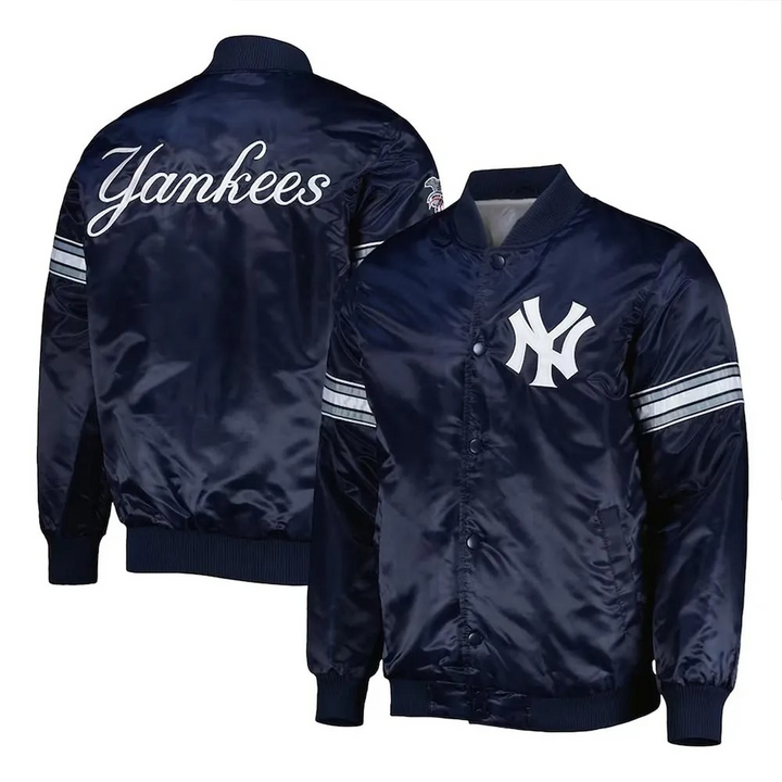 New York Yankees Pick and Roll navy satin jacket

