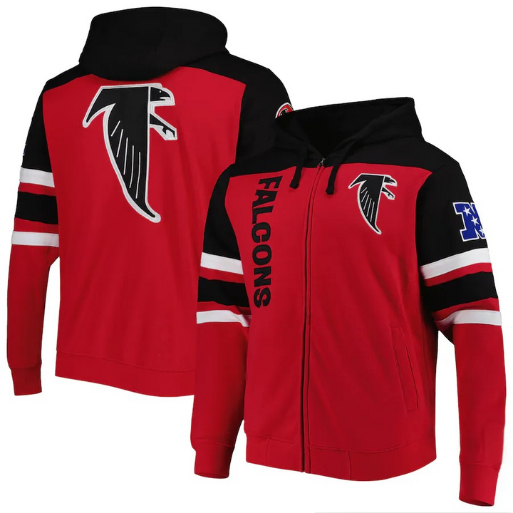 Men’s Atlanta Falcons red vintage full-zip jacket

