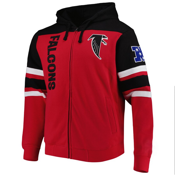 Retro Atlanta Falcons logo jacket front view

