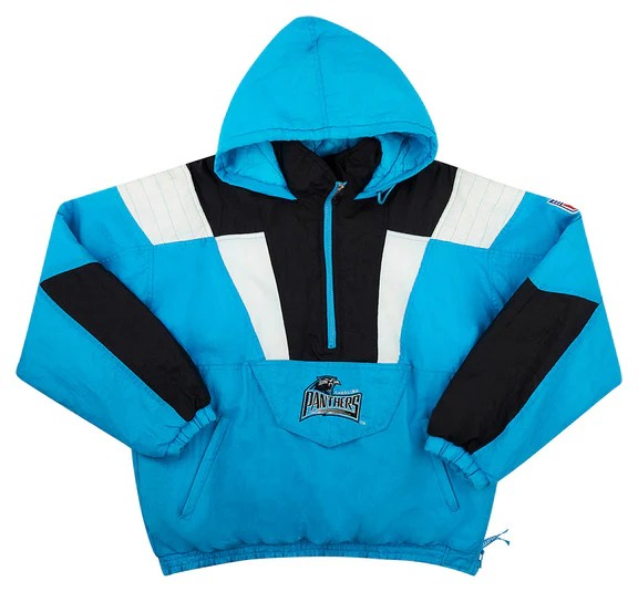 1995–99 Carolina Panthers vintage raincoat front view

