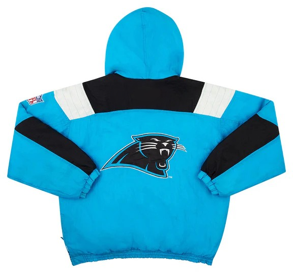 Retro Carolina Panthers rain jacket with logo

