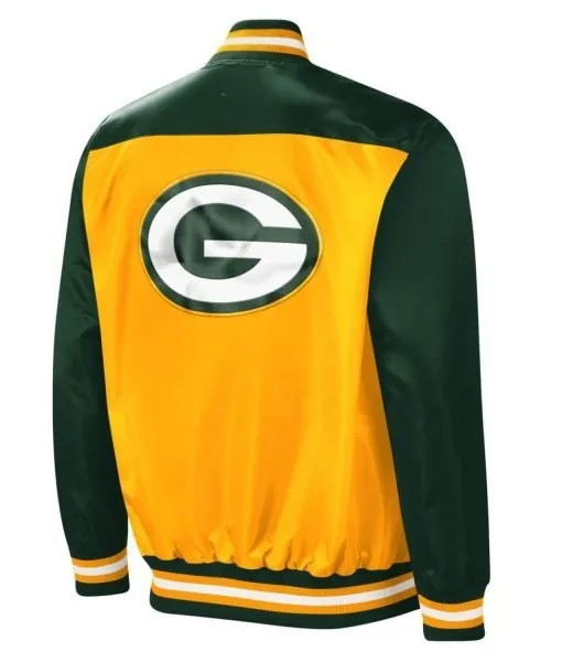 yellow and green Packers satin varsity jacket in USA