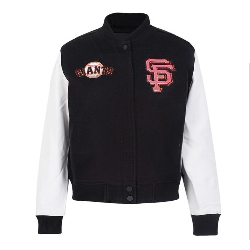 black wool and leather San Francisco Giants jacket in USA
