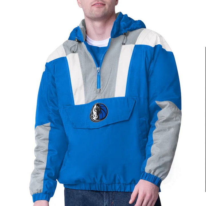 Royal Dallas Mavericks Half-Zip Pullover Jacket in USA