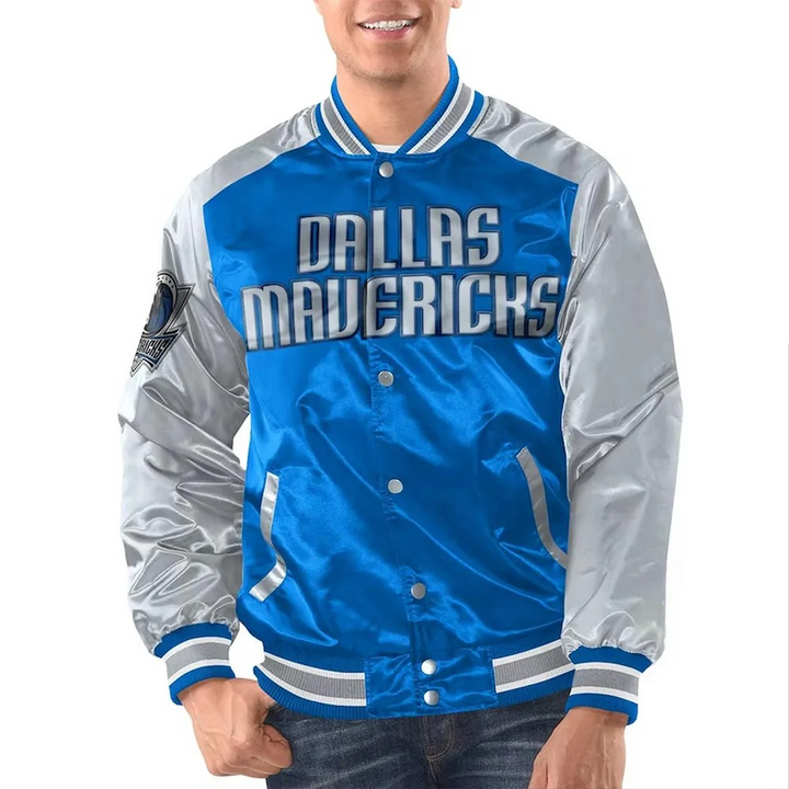 Dallas Mavericks Blue and Silver Renegade Jacket in USA