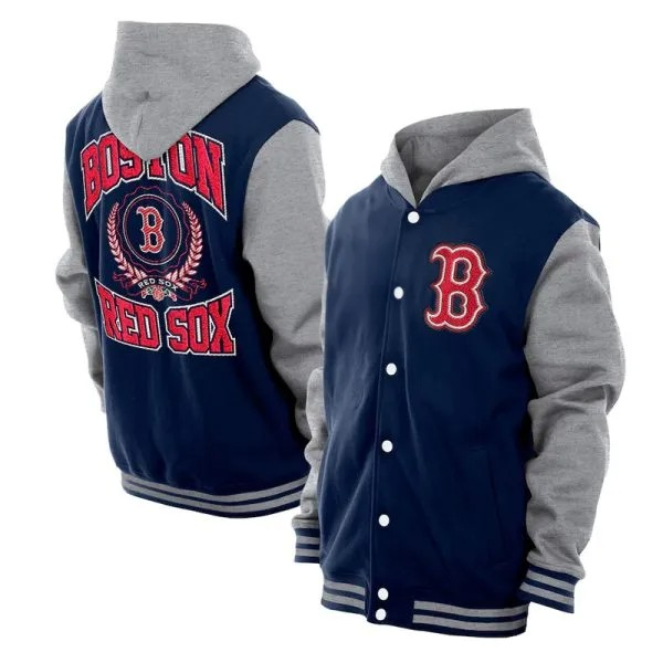 Throwback Red Sox Navy Hoodie Jacket

