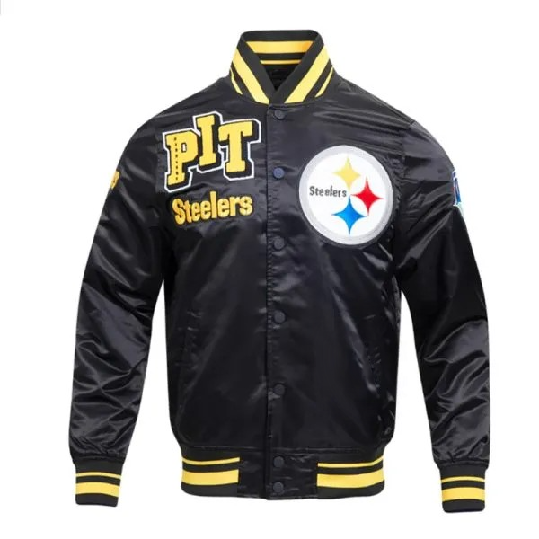 Pittsburgh Steelers mashup black satin jacket

