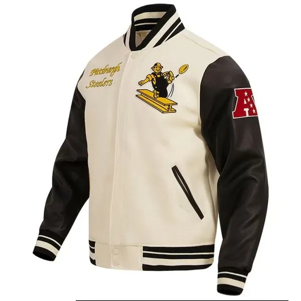 Retro classic Steelers jacket front view

