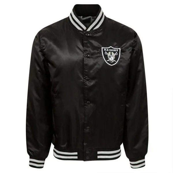 Las Vegas Raiders black satin wordmark jacket in USA
