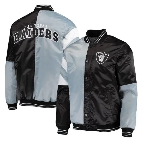 Leader Raiders black and silver satin jacket in USA