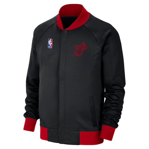 Front view NBA Miami Heat Men's Black City Edition Showtime Full-Zip Jacket
