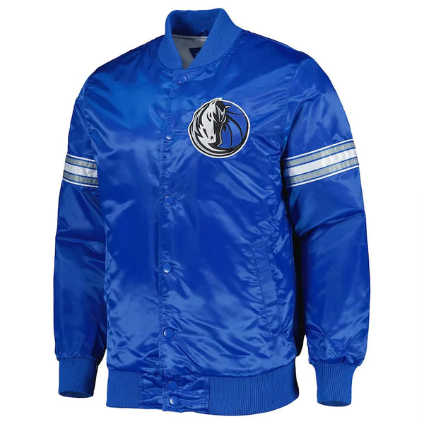 Shop NBA Dallas Mavericks Pick & Roll Blue Satin Jacket