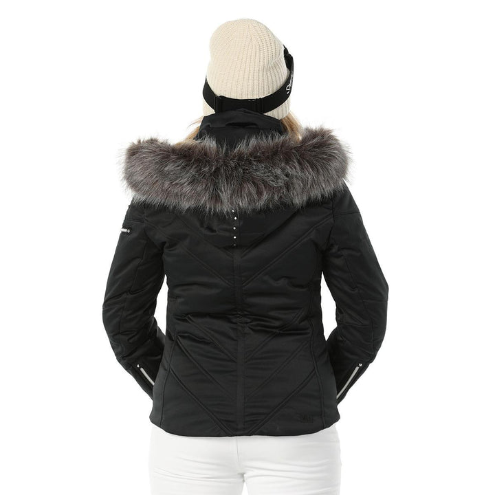 Women's faux fur outerwear with St Anton branding and warm lining in USA