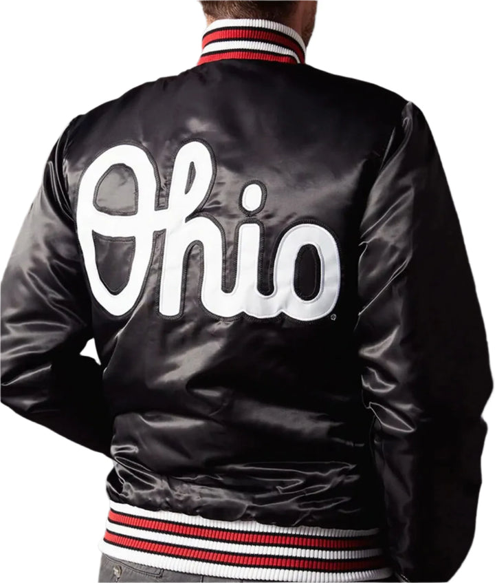 Official Ohio State Buckeyes Satin Jacket with Team Logo in American style