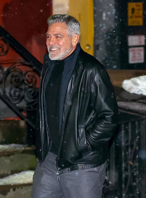 George Clooney leather jacket for a sophisticated look