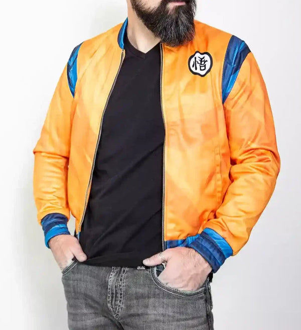 Goku orange bomber jacket for men inspired by Dragon Ball in USA