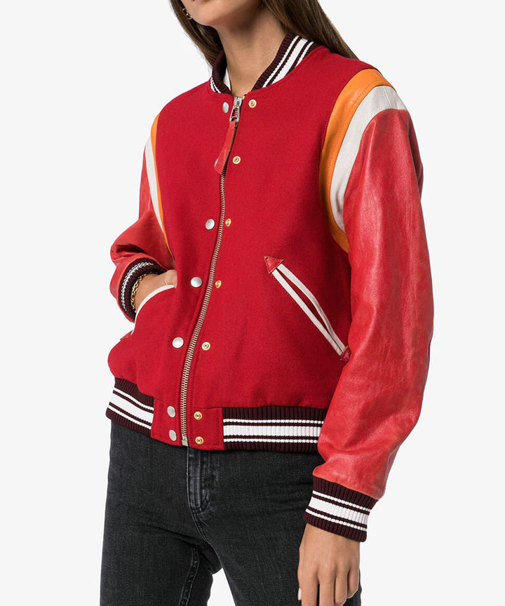 Golden Goose Scarlett Bomber Jacket side view in American style