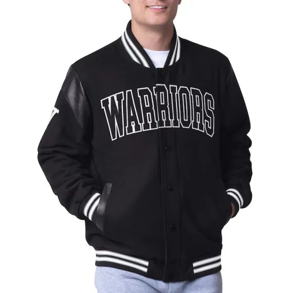 Shop Golden State Warriors Clutch Hitter Black Varsity Jacket
