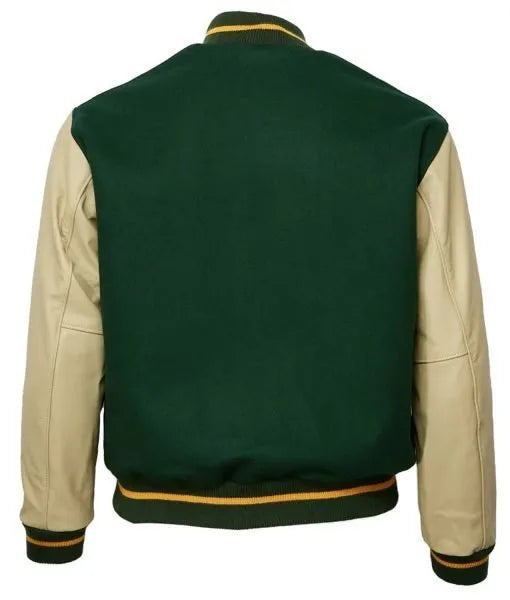 vintage Green Bay Packers green and leather varsity jacket in USA